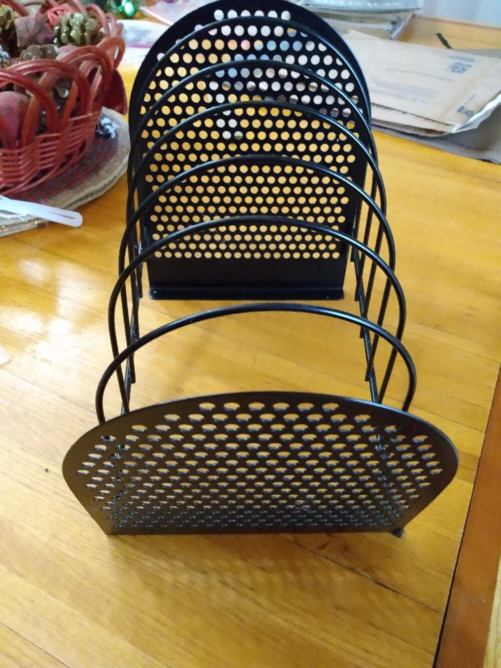 Black Metal Document File Folder Holder Sorter